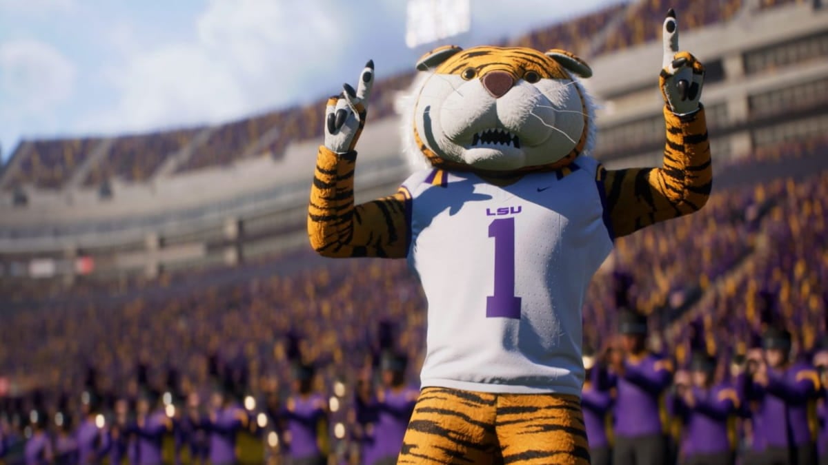 The LSU mascot in College Football 25.