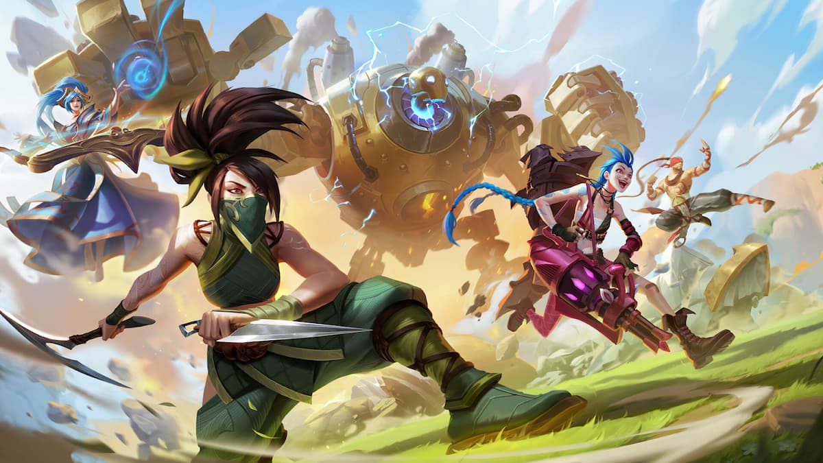 League of Legends champions charging into battle